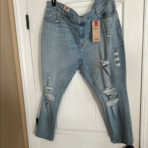 Levi's Light Blue Distressed Boyfriend Jeans